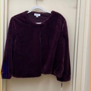 NWT Calvin Klein faux fur jacket In purple
